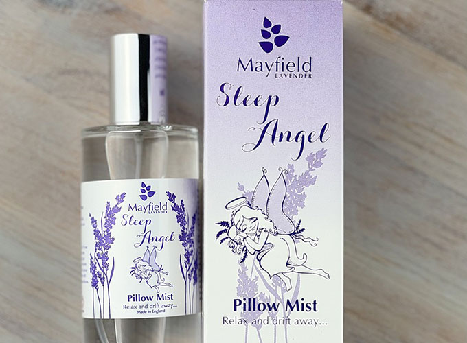 Pillow spray and help to sleep and relax using Mayfield Lavender Farm products