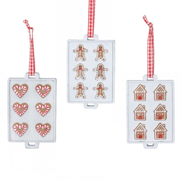 Set of 3 Resin Dec - Gingerbread on Baking Tray